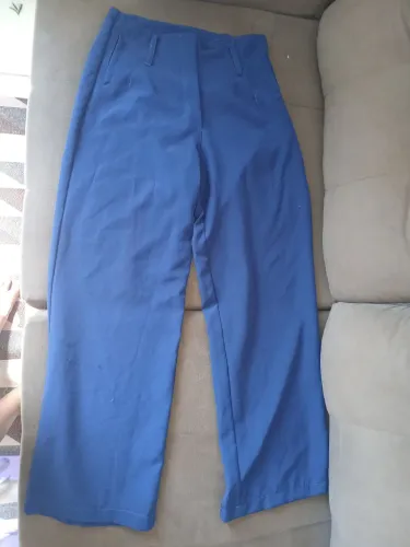 Calça social azul