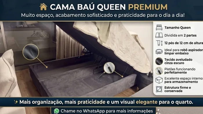 CAMA BAÚ QUEEN