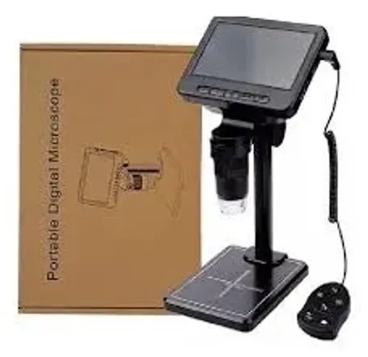 Microscopio Digital Com Tela De 5 Polegadas Portatil Cor Preto