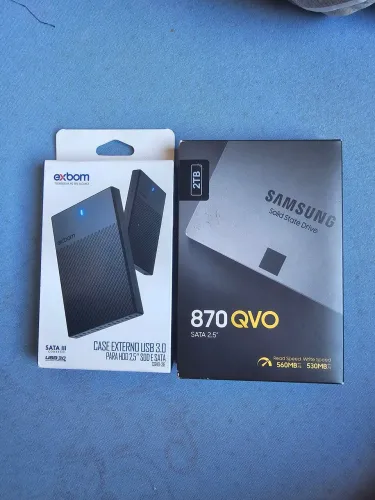 HD Interno Samsung 2tb 870 QVO + Case Externo Exbom (Lacrados)