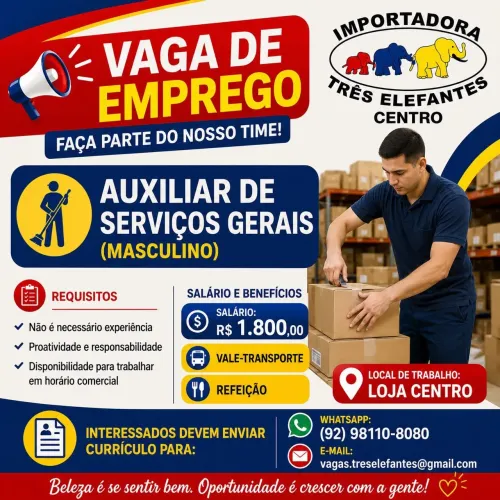 VAGA PARA SERVIÇOS GERAIS