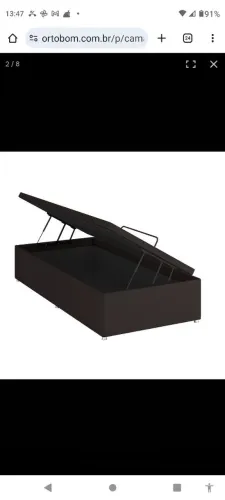Cama Americana Baú Ortobom Nobuck + colchão ortobom