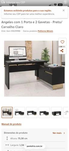MESA DE ESCRITÓRIO EM L