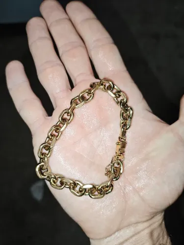 PULSEIRA MOEDA ANTIGA BANHADA OURO 18k