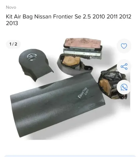 Kit airbag nissan frontier completo original 2008 a 2016 