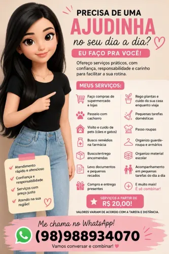 SERVIÇOS GERAIS | PASSEADOR DE CÃES | COMPRAS, ACOMPANHAMENTO EM CONSULTAS E EVENTOS