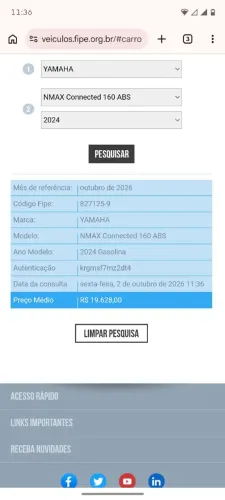 Nmax 160 Connect ABS único dono revisões em dia concessionária