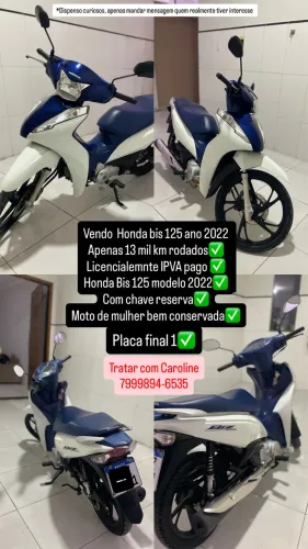 Vendo biz honda 125 ano 2022