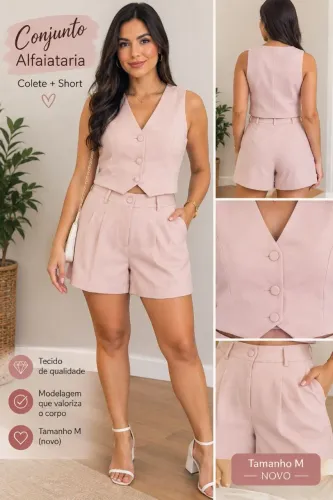 Conjunto alfaiataria colete e short