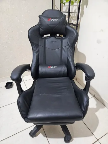Cadeira Gamer Reclinável X-Ray Fit Preta Ergonômica com Apoio para Pés