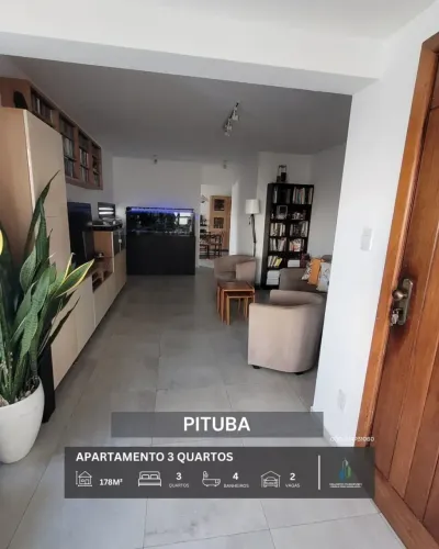 APARTAMENTO NASCENTE 178m² 3 QUARTOS 1 SUÍTE VARANDA 2 VAGAS DEPÓSITO VENDE PITUBA