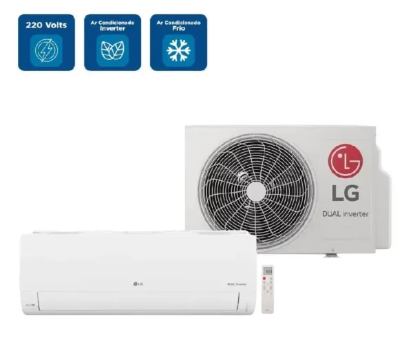Ar-condicionado LG Split Dual Inverter Compact +AI 9.000 BTU's Frio S3-Q09A Branco 220V