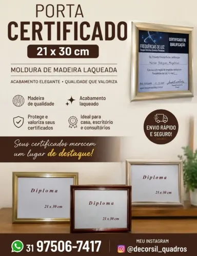 Quadro Para Certificado 21 x 30
