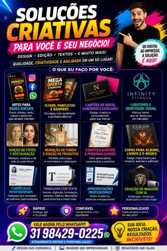 DESIGN GRÁFICO ? EDIÇÃO DE IMAGENS ? CRIAÇÃO DE ARTES, DIGITAÇÃO, EDIÇÕES EM GERAL