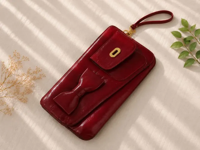 Bolsa Carteira em couro vermelha - lindíssima 