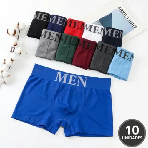 Kit 10 cuecas boxes masculino microfibribra adulto Premium 