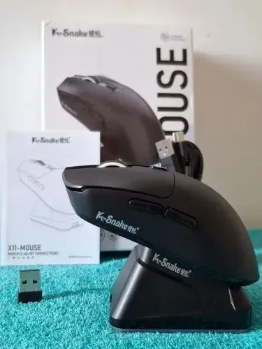 Mouse Gamer Sem Fio X11 K-Snake Pro - Dock De Carregamento