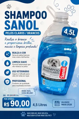 SHAMPOO SANOL PELOS CLAROS - 4,5L |R$ 90,00