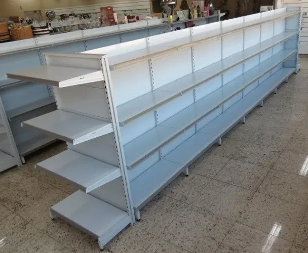 GÔNDOLA CENTRAL DUPLA FACE EM AÇO - 7 PAINÉIS - EXPOSITORA PARA SUPERMERCADO