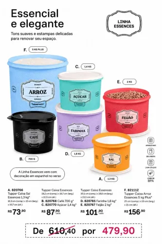 Kit mantimentos Tupperware original.
