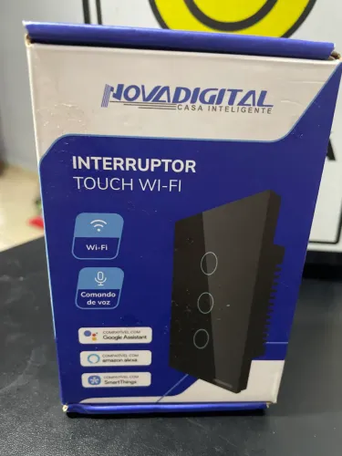 Interruptor Inteligente Touch Wi-Fi NovaDigital 3 Botões - NOVO