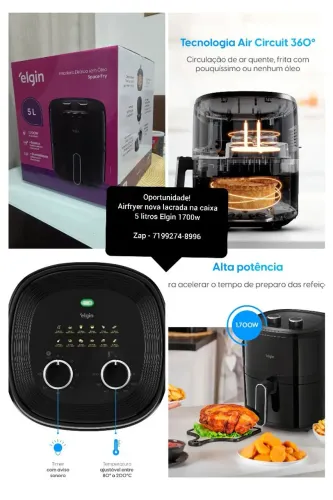 Airfryer Elgin 5 litros nova lacrada na caixa 