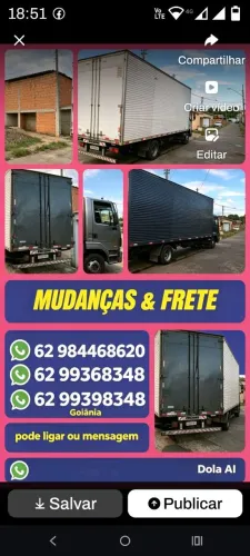 FRETE E MUDANÇA E CARGAS E VIAGEM 