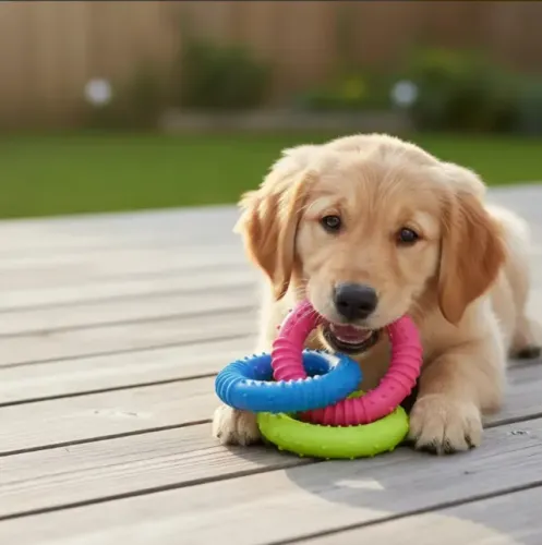 Brinquedo De Borracha 3 Argolas Cachorro Gato Pet Sortidos