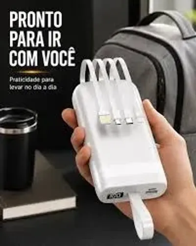 Power Bank 20000mah Carregador Portátil Turbo Rápido 22.5w Display Digital Branco