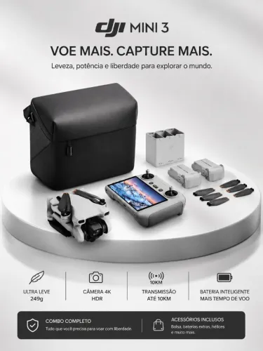 DRONE DJI MINI 3 COMBO COM TELA