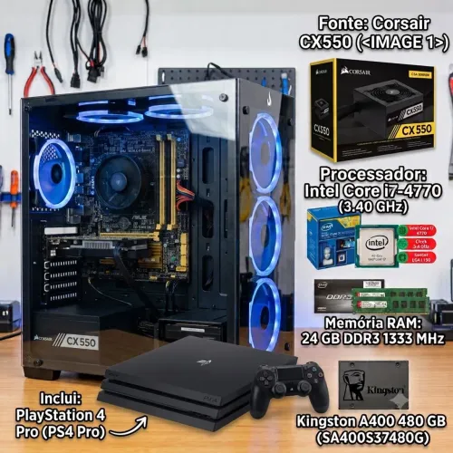 ? COMBO GAMER: PC Gamer Completo (i7 + 24GB + SSD) + PlayStation 4 Pro!