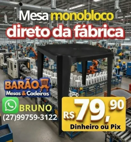 Mesa plástica empilhavel 