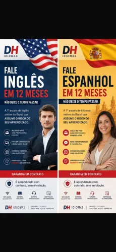 Aulas de inglês e espanhol