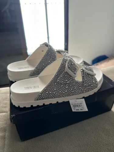 Papete Santa Lolla Original com Strass Brilho - Tam 37 - Nova