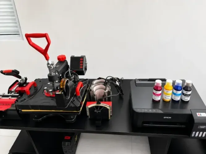 Kit Iniciante para Sublimação - Prensa Térmica 8x1 + Impressora Epson L1250