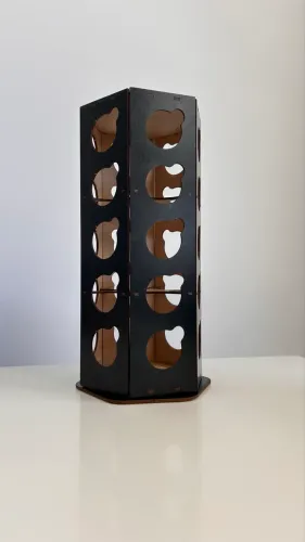 Porta-Cápsulas Giratório em MDF - TRES Corações