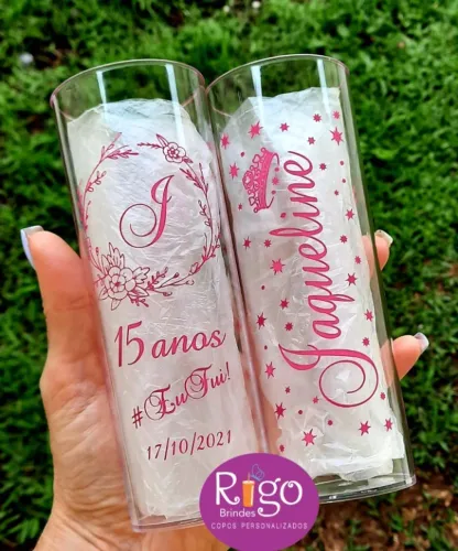 100 Copo Long Drink 330ml em acrílico Personalizados
