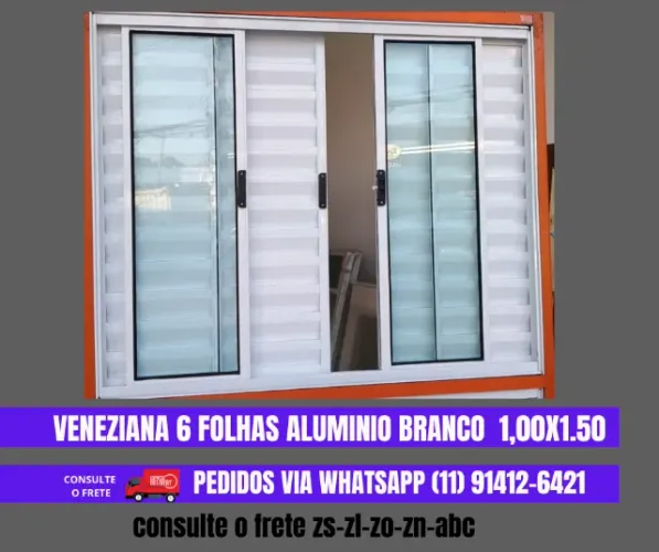Veneziana 6 folhas para quarto 1,00x1,50 -frte ac