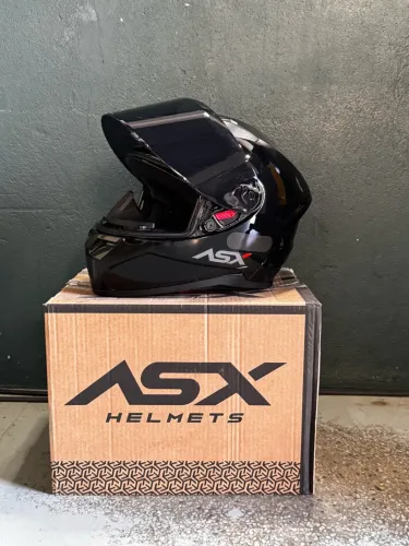 CAPACETE ASX CITY SOLID PRETO BRILHANTE