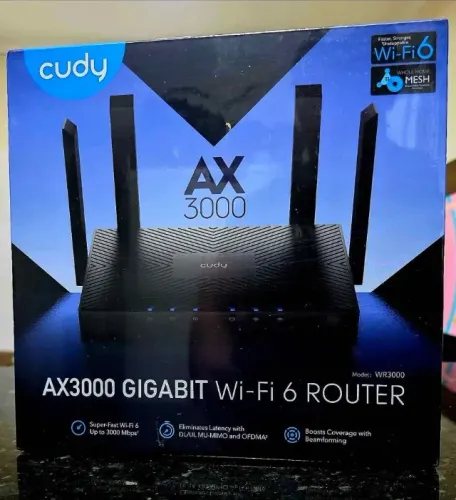 Roteador Cudy WR3000 Preto Mesh AX3000 Gigabit WiFi 6