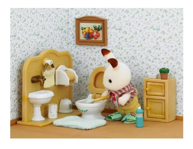 IRMÃO COELHO CHOCOLATE TOALETE Sylvanian Families - Epoch - direto do Japão