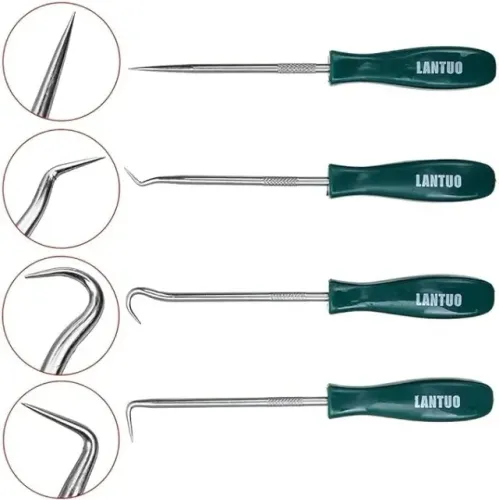 Kit de extrator de vedação de óleo de 4 peças - extrator multiuso + ganchos de vedação 