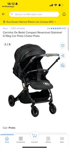 Carrinho de bebê reversível dobrável