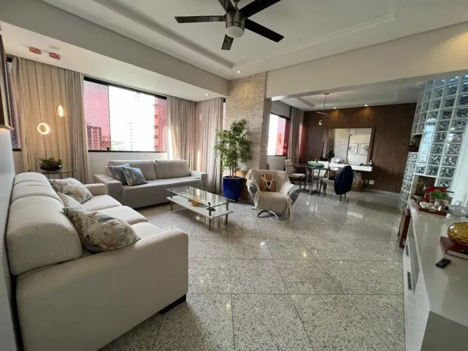 Cobertura Duplex Pituba, 280m², 4/4 sendo 2 suítes, nascente, sala em 2 ambientes