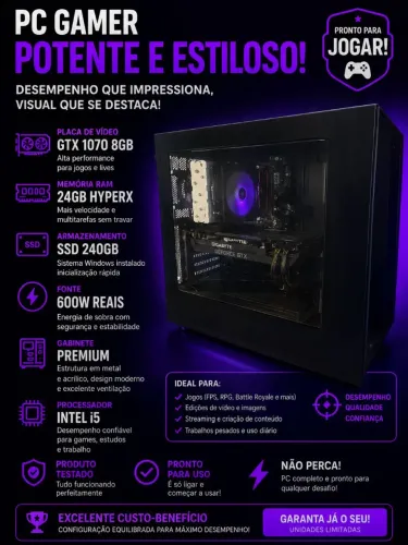 PC Gamer Intermediário - Aceito Troca em PS5