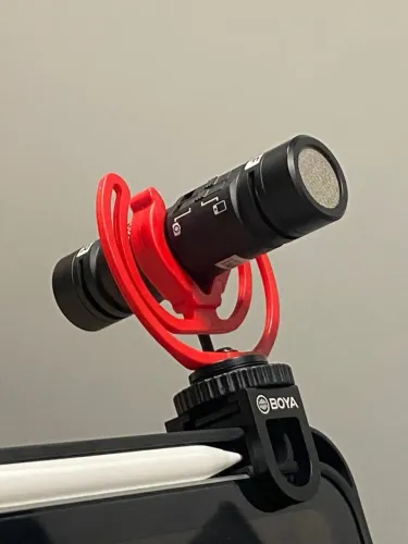 Microfone Condensador Boya Para Tablets Celular DSLR - Preto