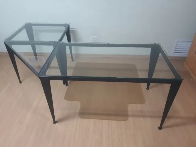 Mesa de Escritório Tok Stok - Tampo de Vidro