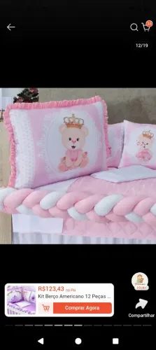 kit berço menina ursinha novo