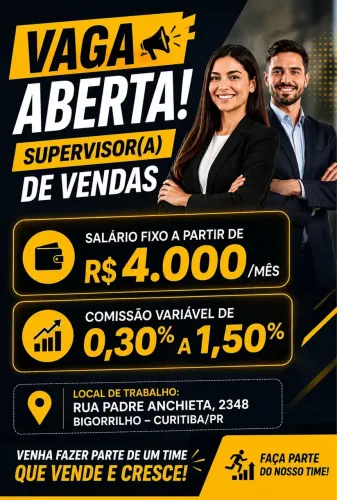 ? VAGA ABERTA - SUPERVISOR(A) DE VENDAS