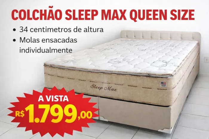 Colchão Queen size molas ensacadas individualmente